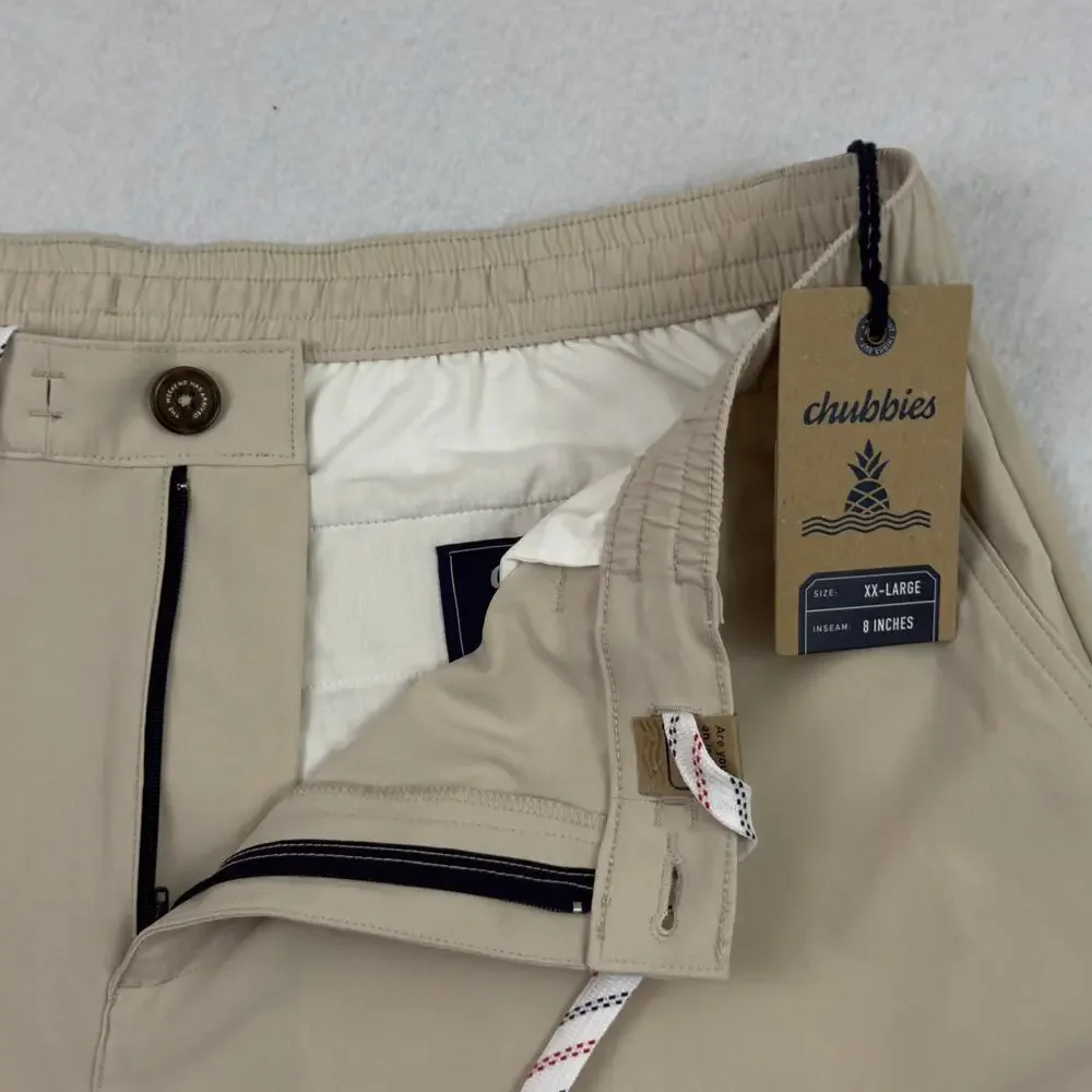 Chubbies Everywear Shorts Men’s XXL Khaki Khakinators 8” Inseam Stretch Golf NWT